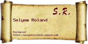 Selyem Roland névjegykártya